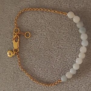 Madewell Dainty Elegant Gold and White Beaded Bracelet